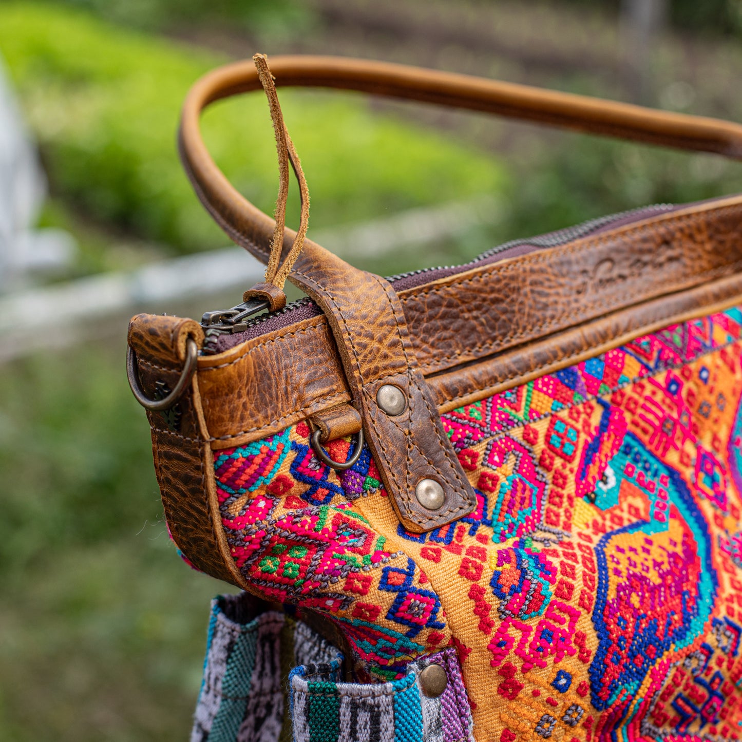 THE MEDIUM PERFECT BAG - OOAK HUIPIL - TAWNY - NO. 17569