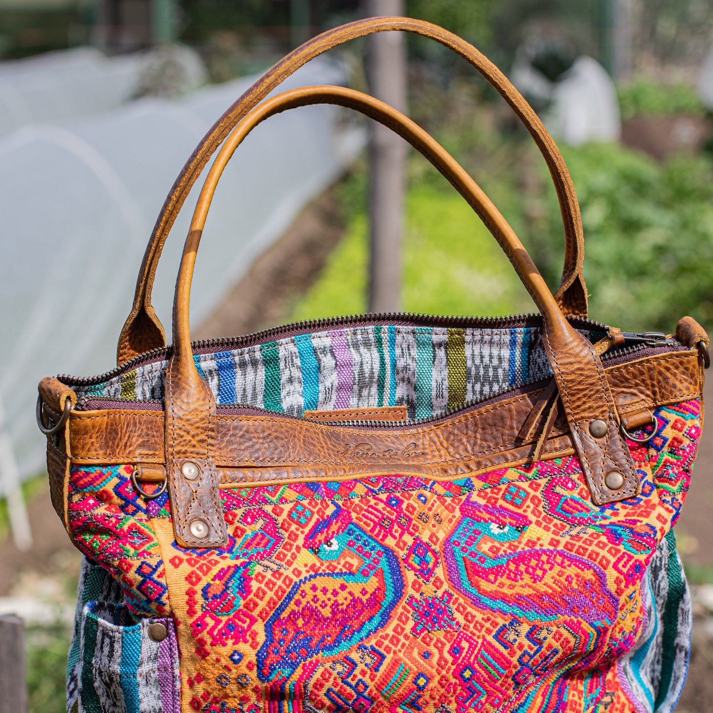 THE MEDIUM PERFECT BAG - OOAK HUIPIL - TAWNY - NO. 17569