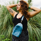 SMALL 2.0 CROSSBODY SLING - FULL LEATHER - CERULEAN