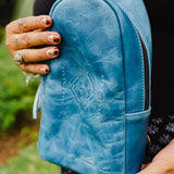 SMALL 2.0 CROSSBODY SLING - FULL LEATHER - CERULEAN