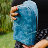 SMALL 2.0 CROSSBODY SLING - FULL LEATHER - CERULEAN