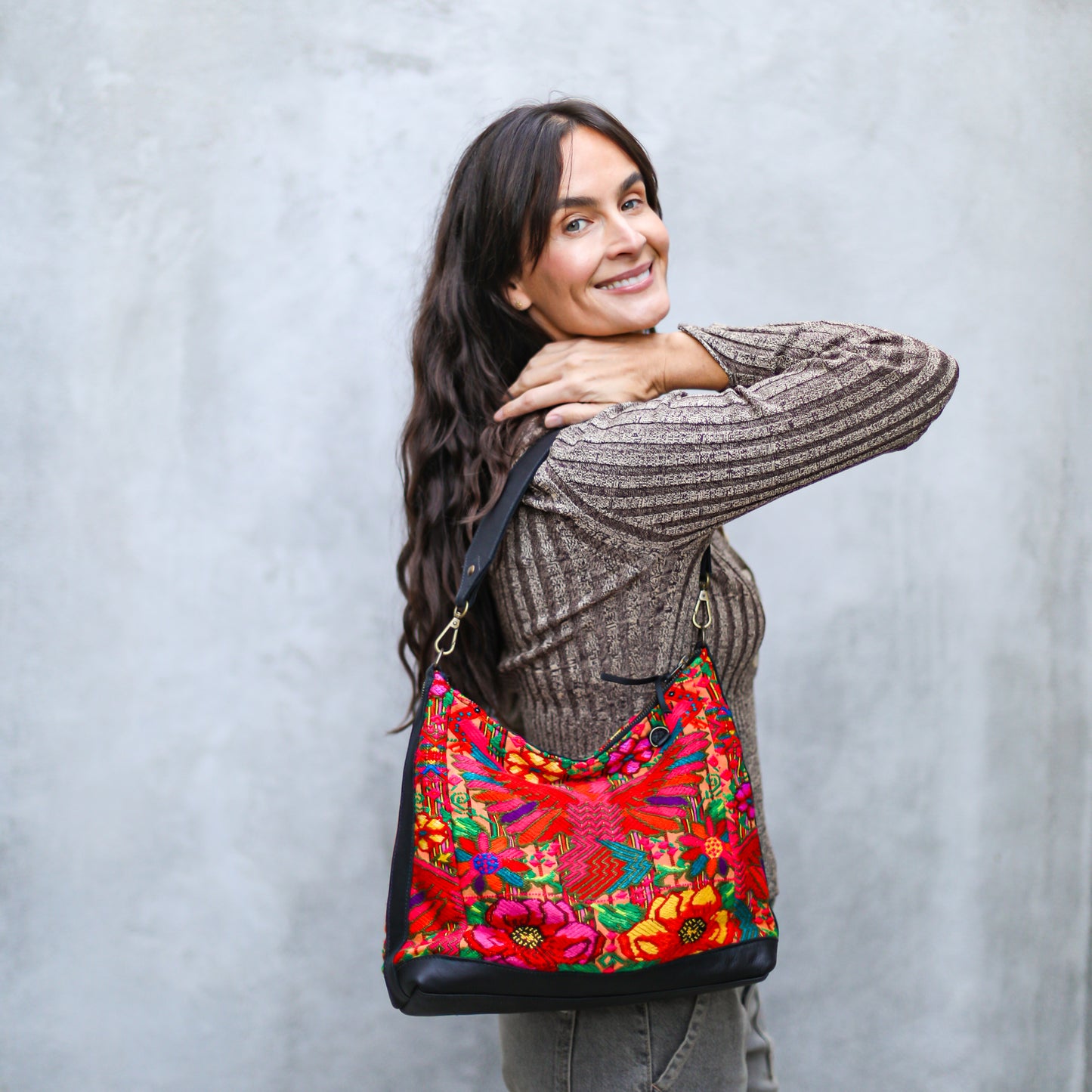 SMALL PENELOPE BAG - OOAK HUIPIL - BLACK - NO. 18766