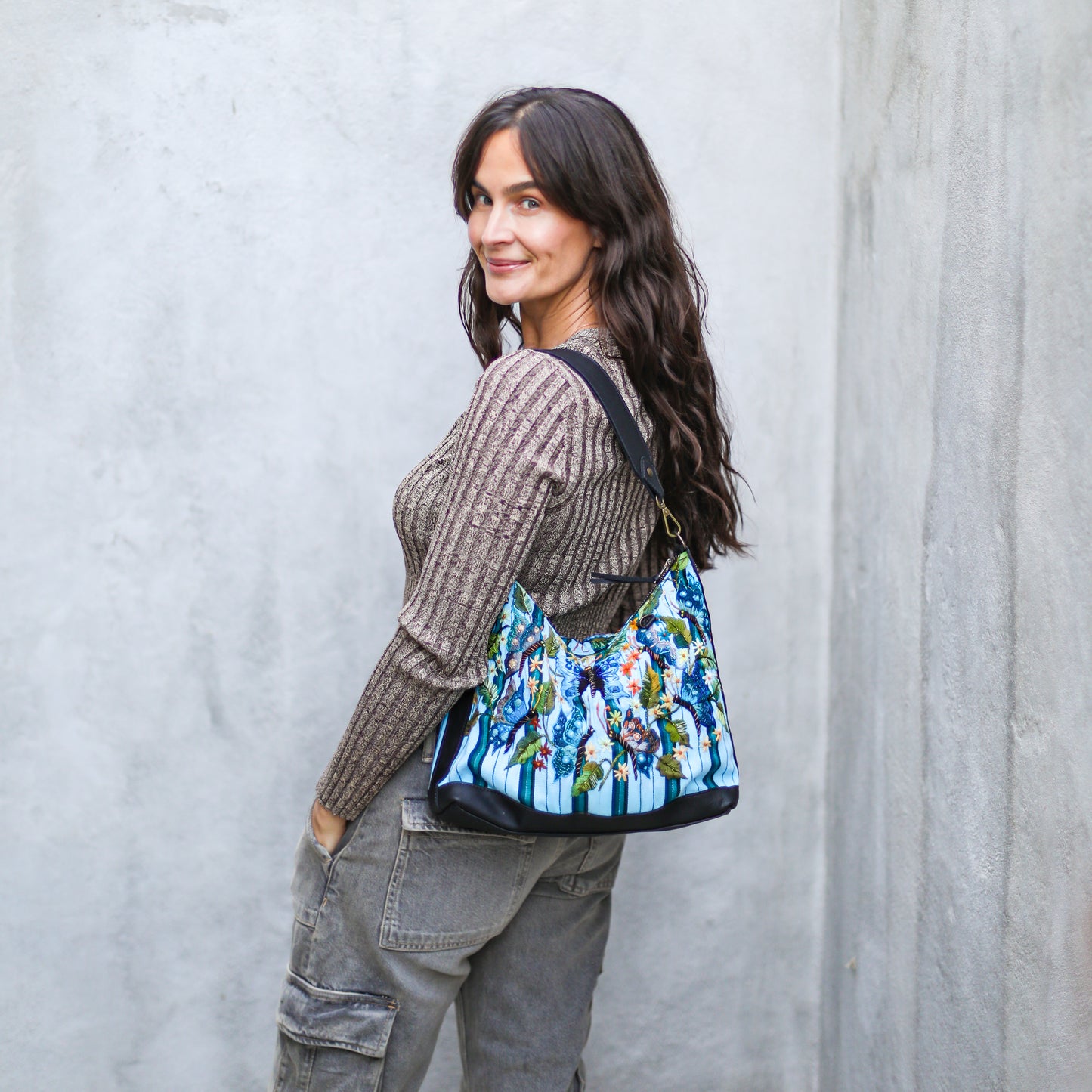 SMALL PENELOPE BAG - OOAK HUIPIL - BLACK - NO. 18763