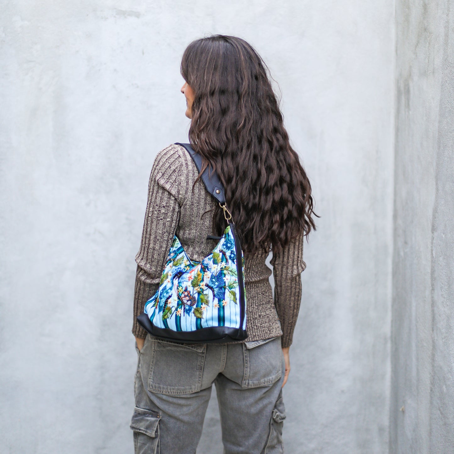 SMALL PENELOPE BAG - OOAK HUIPIL - BLACK - NO. 18763