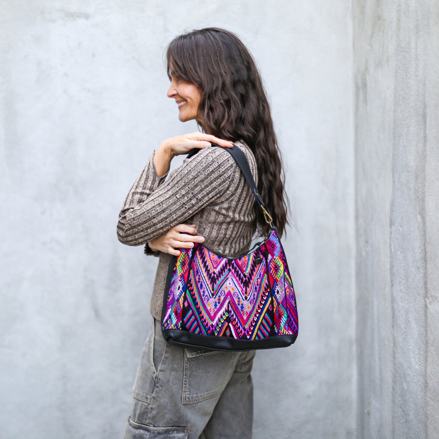 SMALL PENELOPE BAG - OOAK HUIPIL - BLACK - NO. 18765