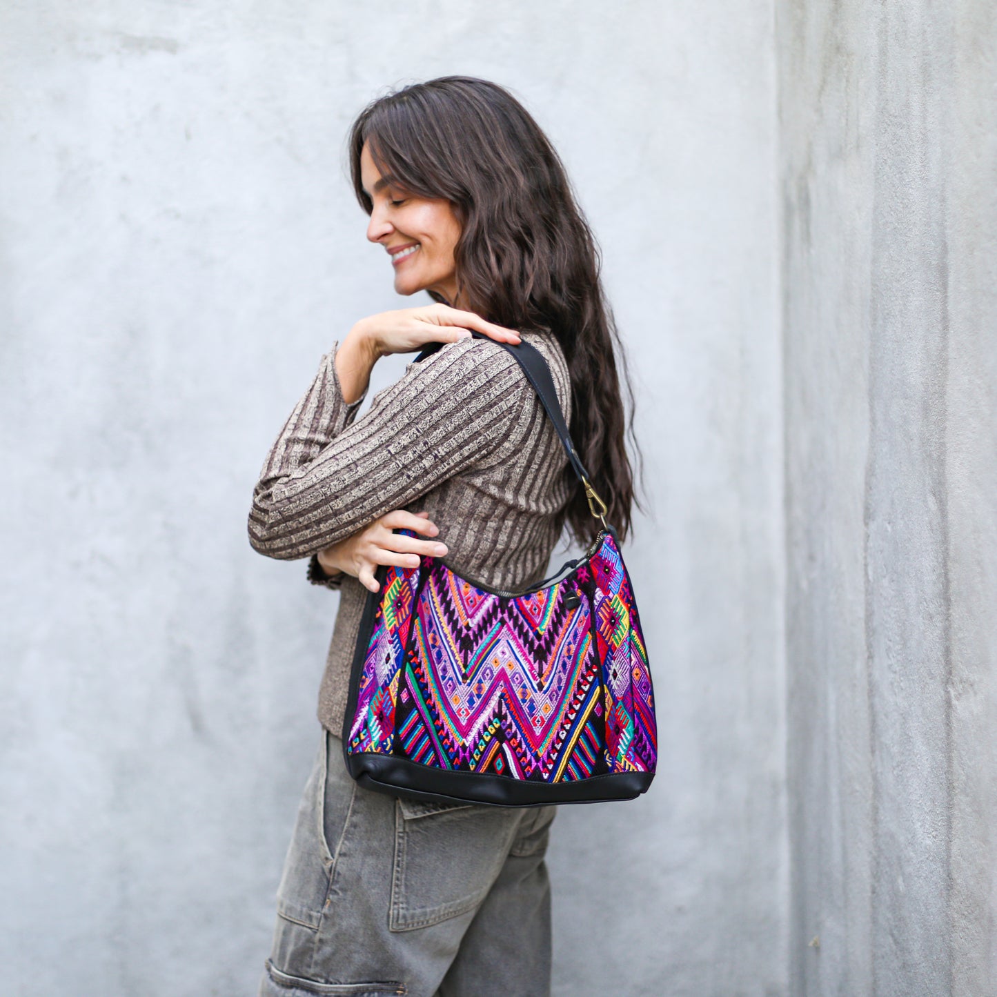 SMALL PENELOPE BAG - OOAK HUIPIL - BLACK - NO. 18765