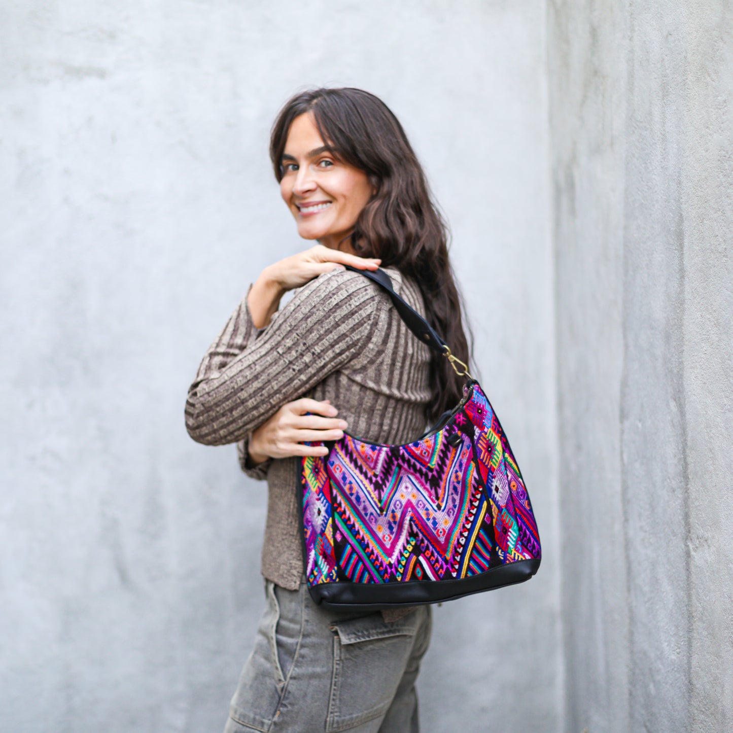 SMALL PENELOPE BAG - OOAK HUIPIL - BLACK - NO. 18765