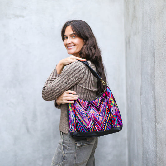 SMALL PENELOPE BAG - OOAK HUIPIL - BLACK - NO. 18765