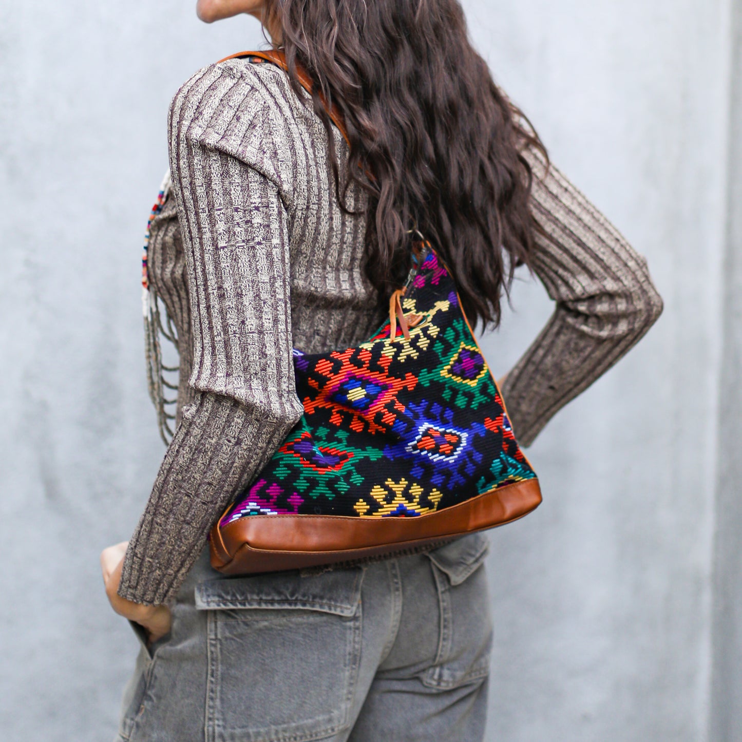 SMALL PENELOPE BAG - OOAK HUIPIL - CAFE - NO. 18760