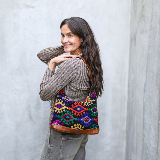 SMALL PENELOPE BAG - OOAK HUIPIL - CAFE - NO. 18760