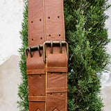 DOUBLE BUCKLE BACKPACK STRAP SET - CAFE