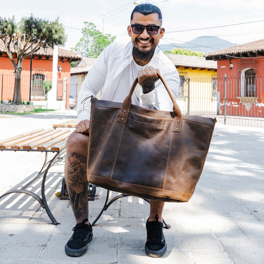 THE PERFECT WEEKENDER - FULL LEATHER - CHESTNUT