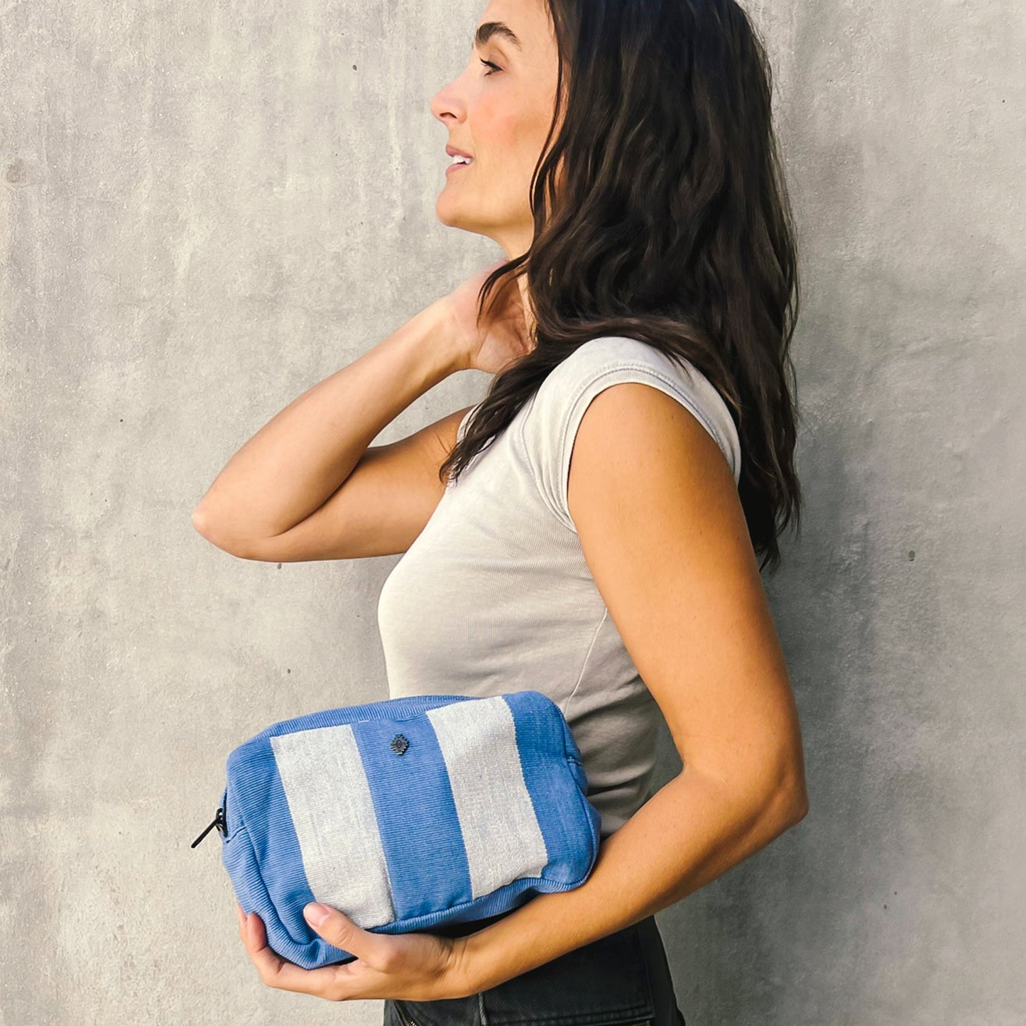 THE PERFECT WET BAG - SMALL - CABANA STRIPE - BLUE