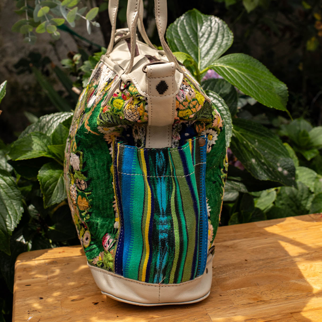 THE MEDIUM PERFECT BAG - OOAK HUIPIL - BONE - NO. 16645