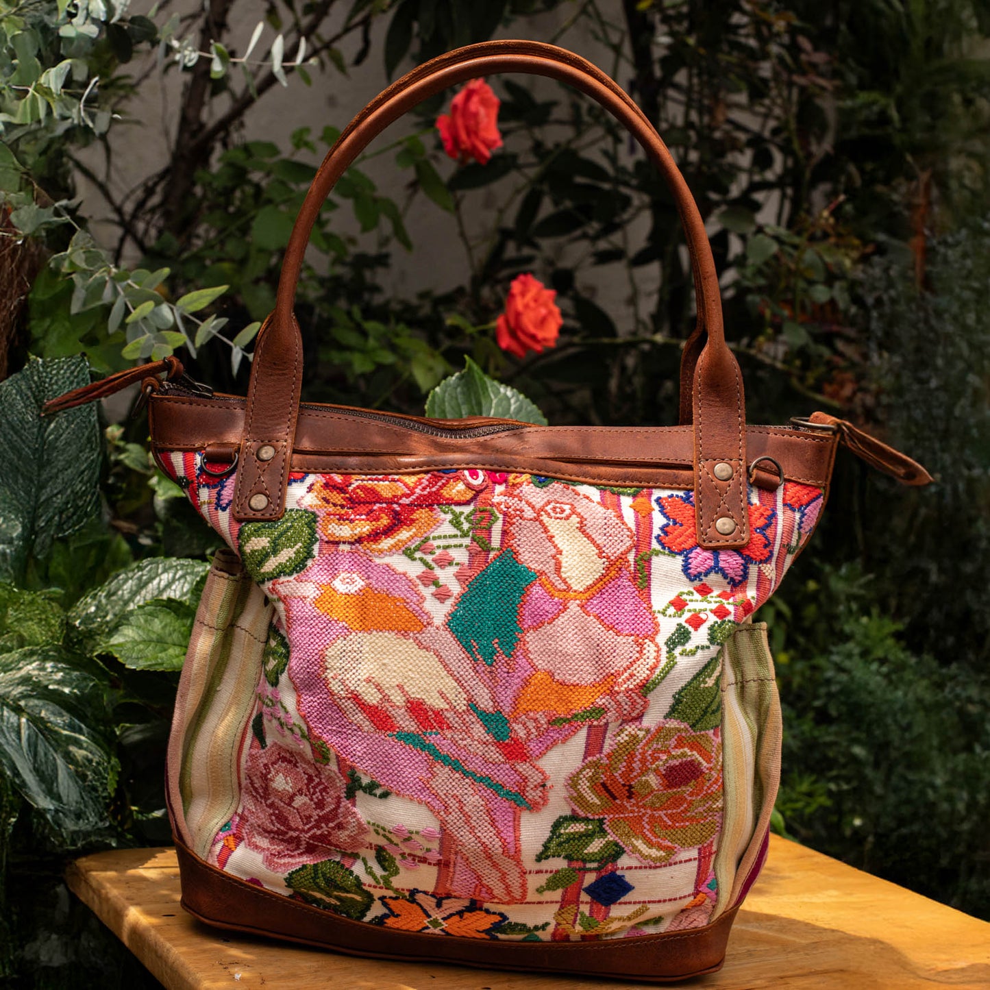 THE MEDIUM PERFECT BAG - OOAK HUIPIL - TERRACOTA - NO. 16646