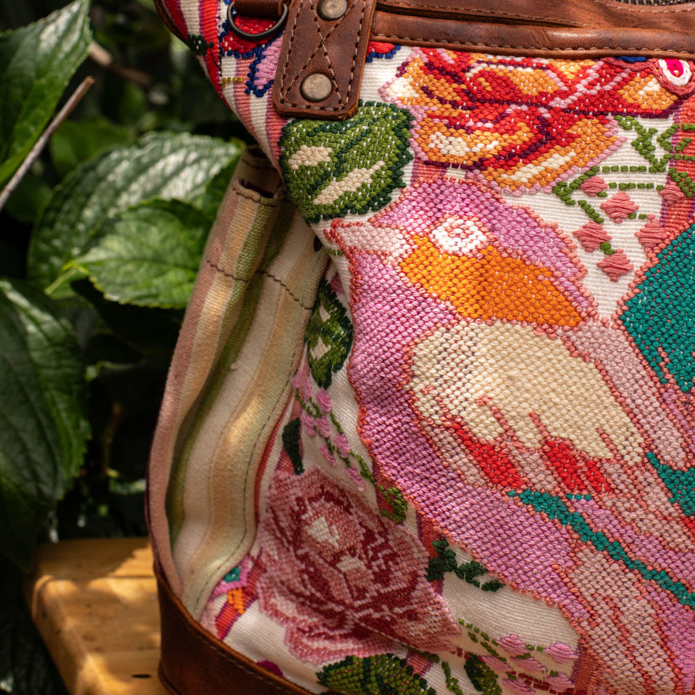 THE MEDIUM PERFECT BAG - OOAK HUIPIL - TERRACOTA - NO. 16646