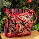THE MEDIUM PERFECT BAG - OOAK HUIPIL - CHILI PEPPER - NO. 16642
