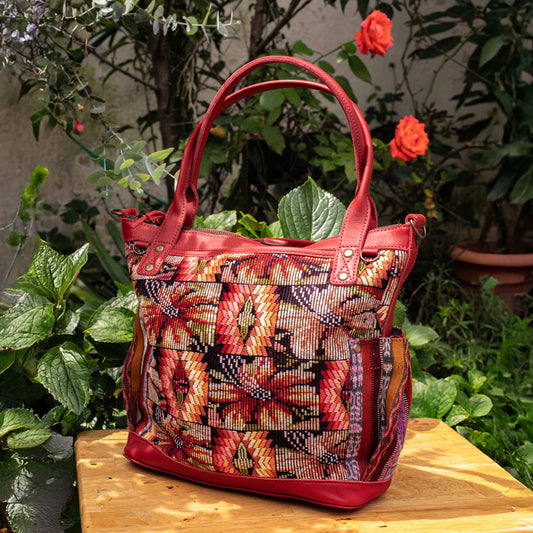 THE MEDIUM PERFECT BAG - OOAK HUIPIL - CHILI PEPPER - NO. 16642