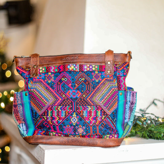 THE MEDIUM PERFECT BAG - OOAK HUIPIL - HONEY - NO. 19003