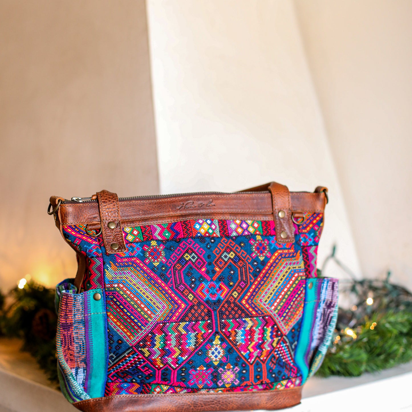 THE MEDIUM PERFECT BAG - OOAK HUIPIL - HONEY - NO. 19003