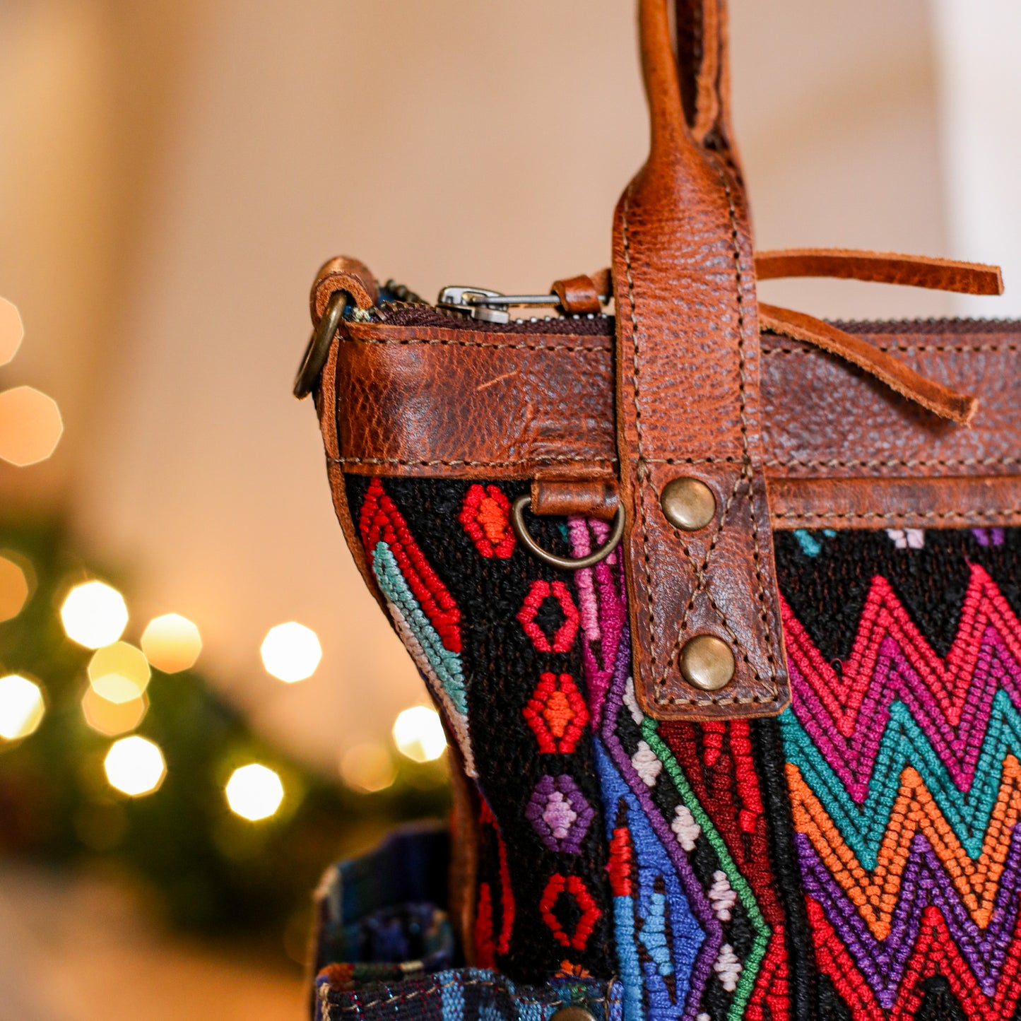 THE MEDIUM PERFECT BAG - OOAK HUIPIL - HONEY - NO. 19006