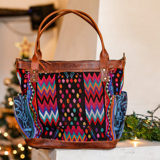 THE MEDIUM PERFECT BAG - OOAK HUIPIL - HONEY - NO. 19006