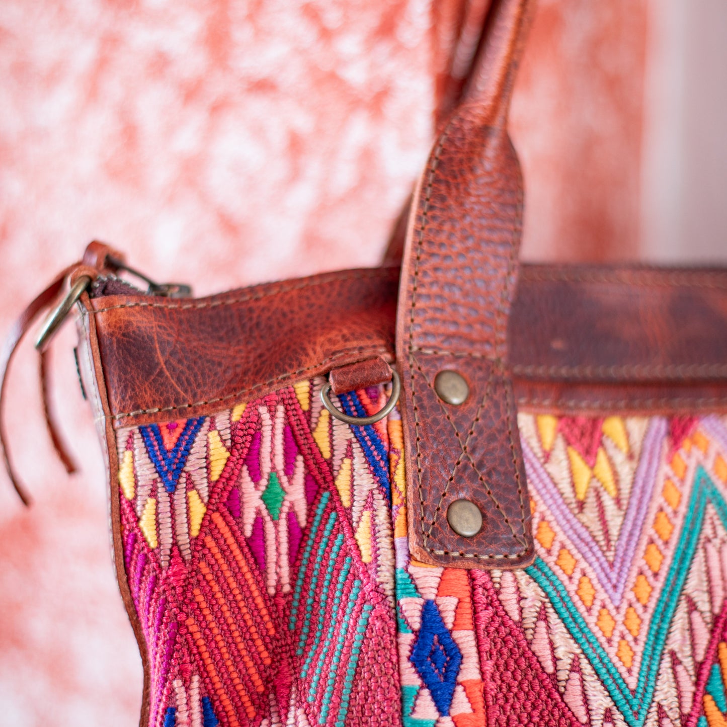 THE PERFECT BAG - OOAK HUIPIL - COPPER - NO. 17757 **SHIP WINDOW**