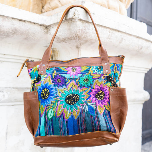 THE MEDIUM PERFECT BAG - OOAK HUIPIL - CAFE - NO. 14275