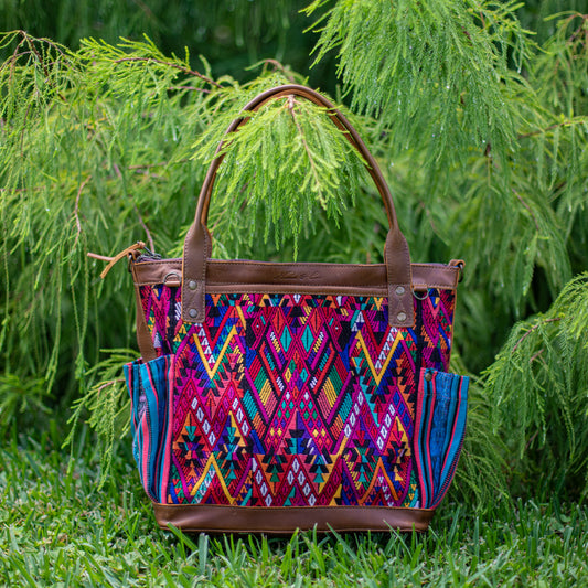 THE MEDIUM PERFECT BAG - OOAK HUIPIL - CAFE - NO. 17439