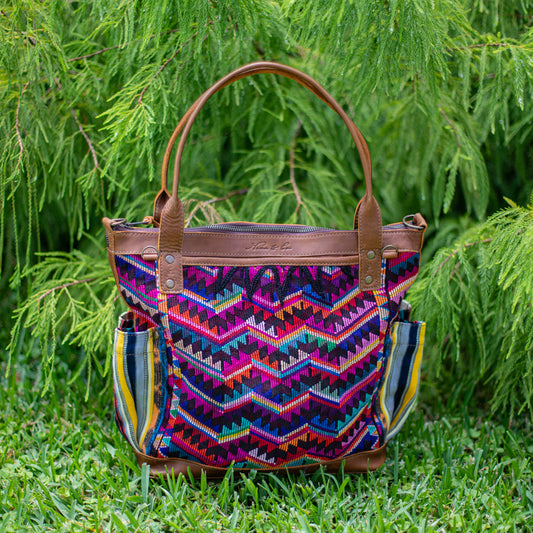 THE MEDIUM PERFECT BAG - OOAK HUIPIL - CAFE - NO. 17437