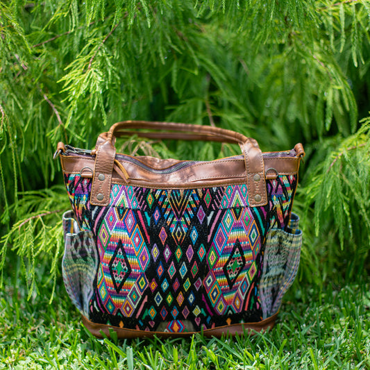 THE MEDIUM PERFECT BAG - OOAK HUIPIL - CAFE - NO. 17438