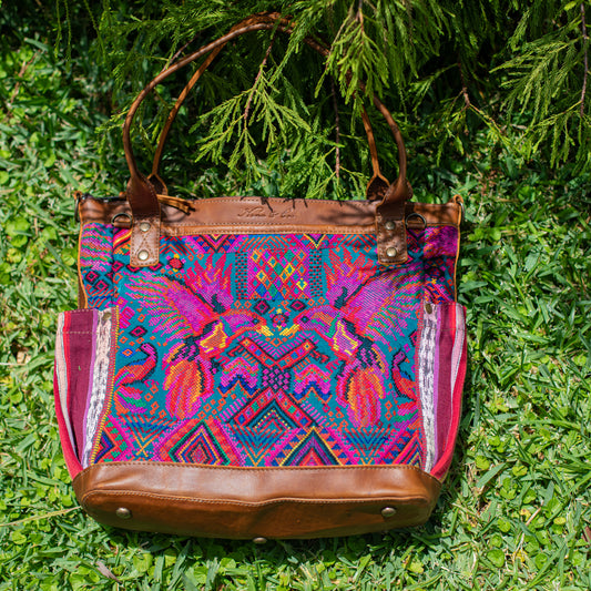 THE MEDIUM PERFECT BAG - OOAK HUIPIL - CAFE - NO. 17436