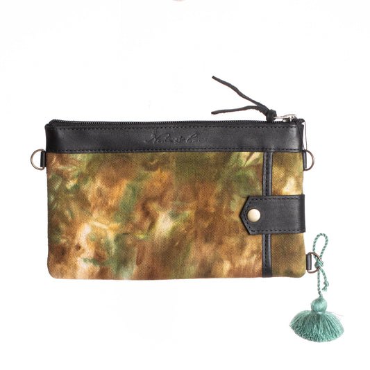 EVERYTHING CLUTCH - TIE DYED DENIM - BLACK - NO. 12534