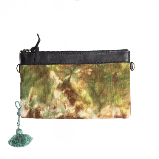 EVERYTHING CLUTCH - TIE DYED DENIM - BLACK - NO. 12534