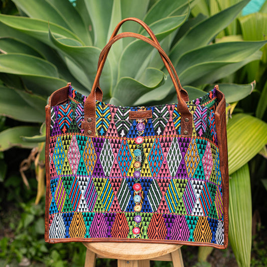 PERFECT TRAVEL TOTE - OOAK HUIPIL - HONEY - NO. 17191