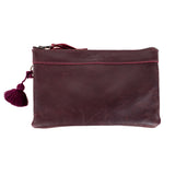 DOUBLE CLUTCH + VIVI STRAP SET - FULL LEATHER - VINO TINTO