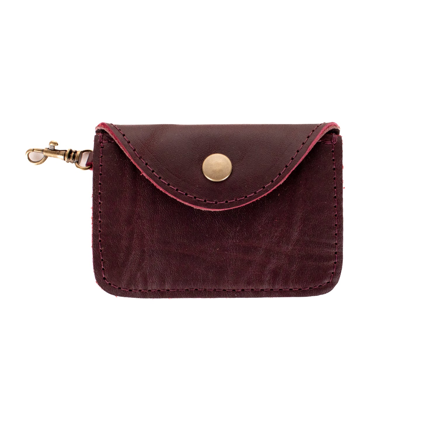 CARD CASE WITH CLASP - VINO TINTO
