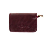 CARD CASE WITH CLASP - VINO TINTO