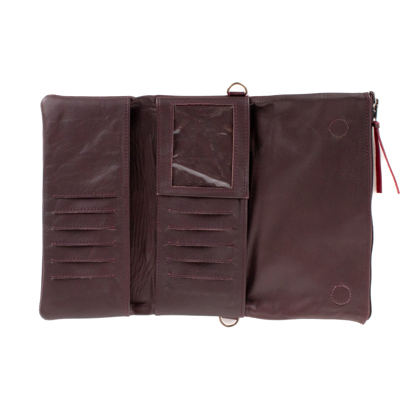 TRI-FOLD WALLET - FULL LEATHER - VINO TINTO