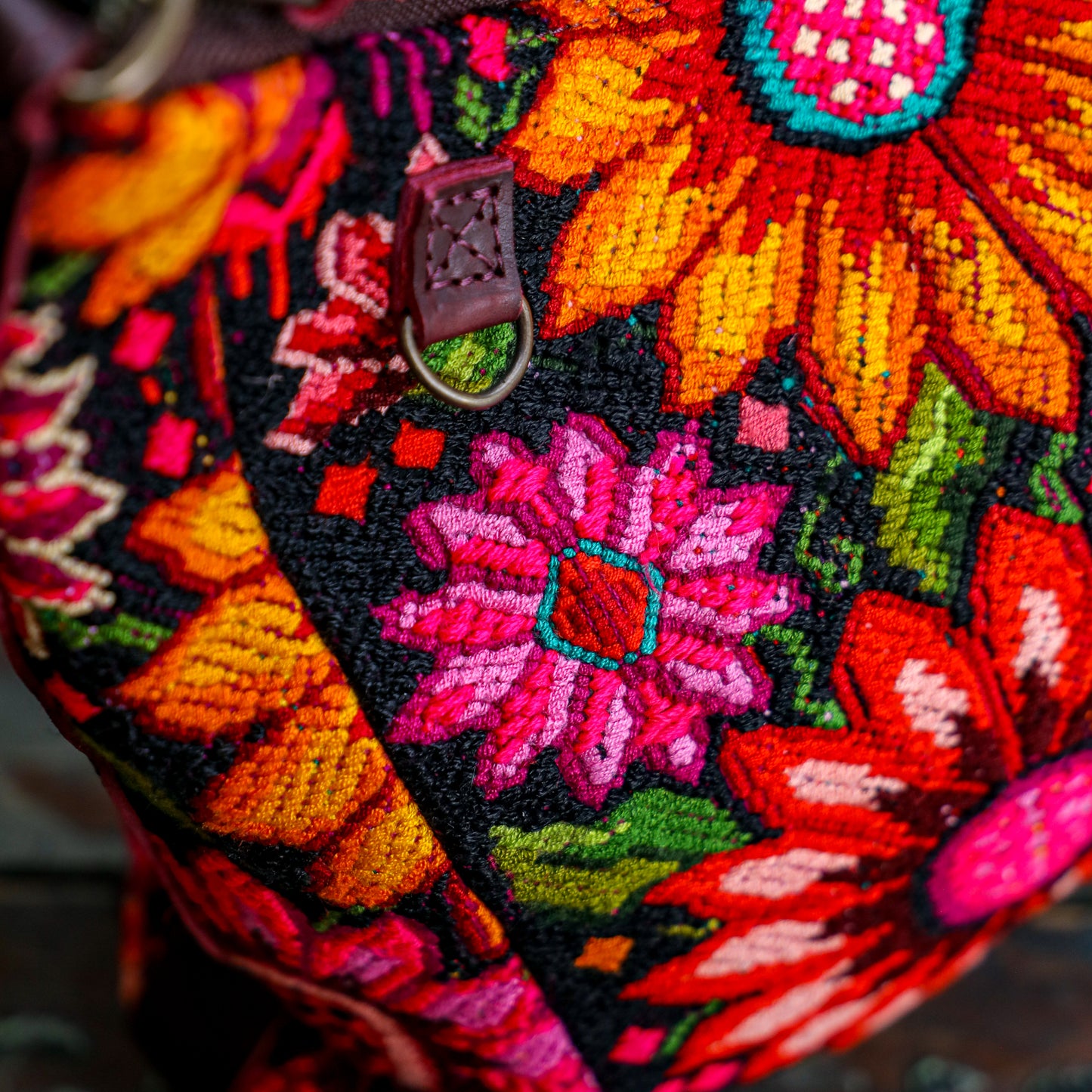 **SHIP WINDOW** SMALL PENELOPE BAG - OOAK HUIPIL - VINO TINTO - NO. 201537