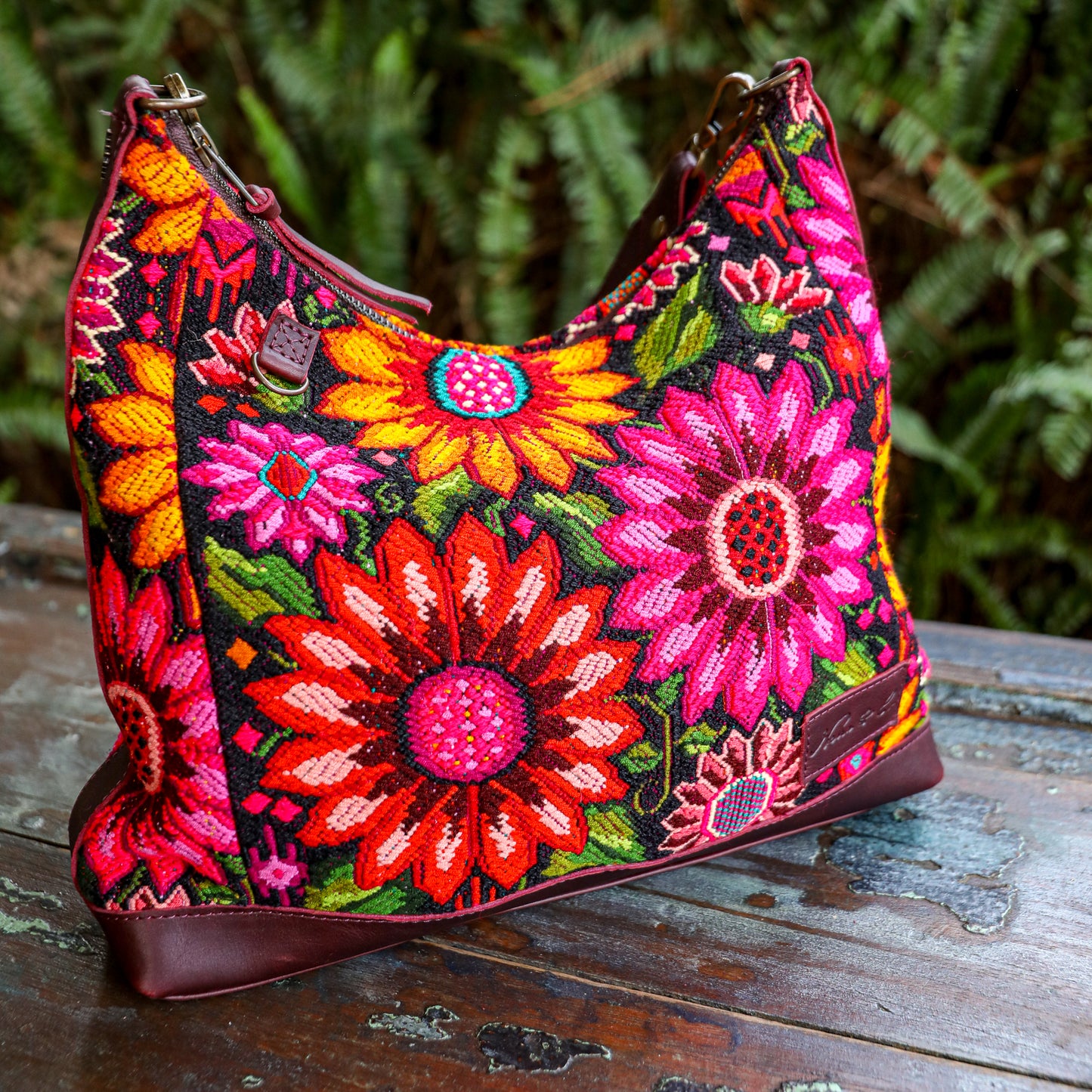 **SHIP WINDOW** SMALL PENELOPE BAG - OOAK HUIPIL - VINO TINTO - NO. 201537