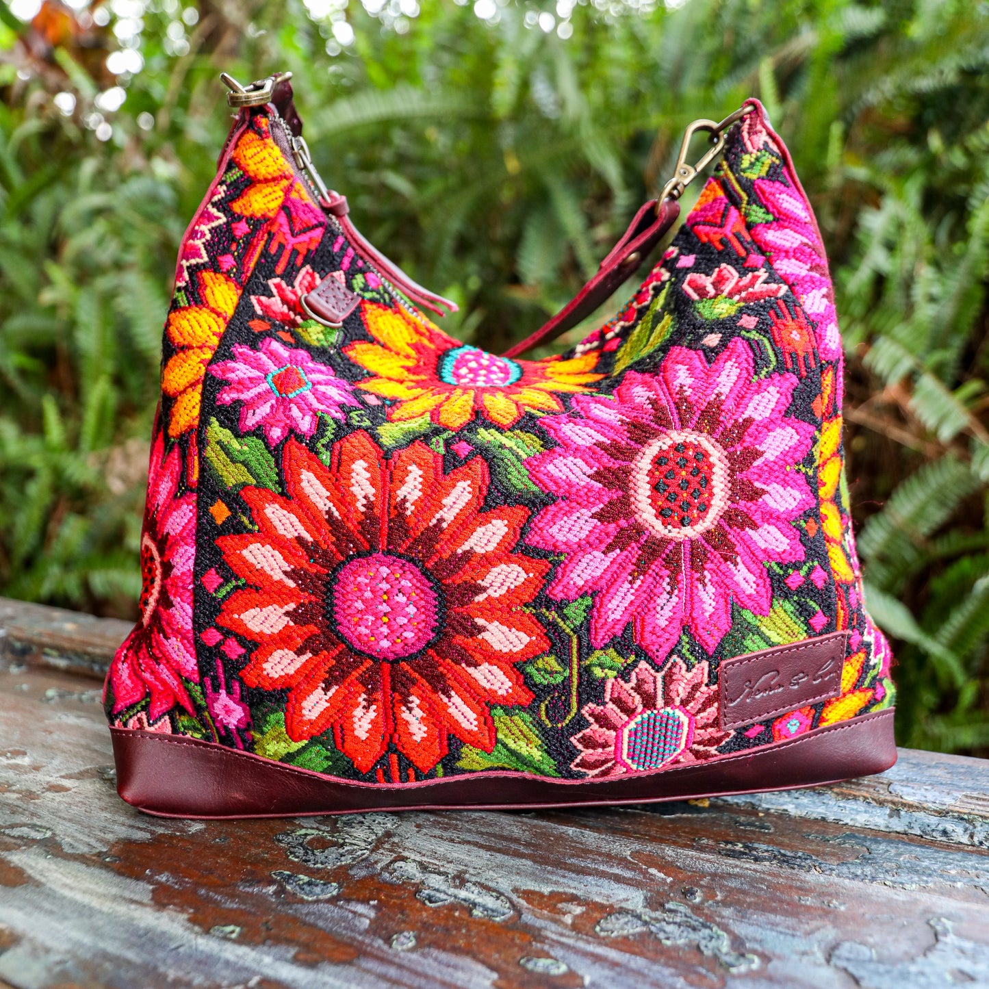 **SHIP WINDOW** SMALL PENELOPE BAG - OOAK HUIPIL - VINO TINTO - NO. 201537