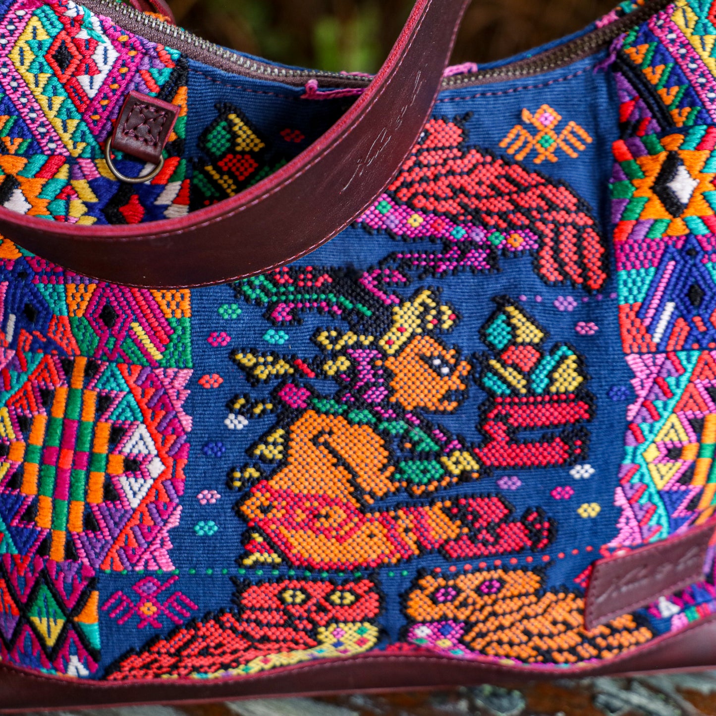 **SHIP WINDOW** SMALL PENELOPE BAG - OOAK HUIPIL - VINO TINTO - NO. 201538