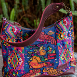 SMALL PENELOPE BAG - OOAK HUIPIL - VINO TINTO - NO. 201538