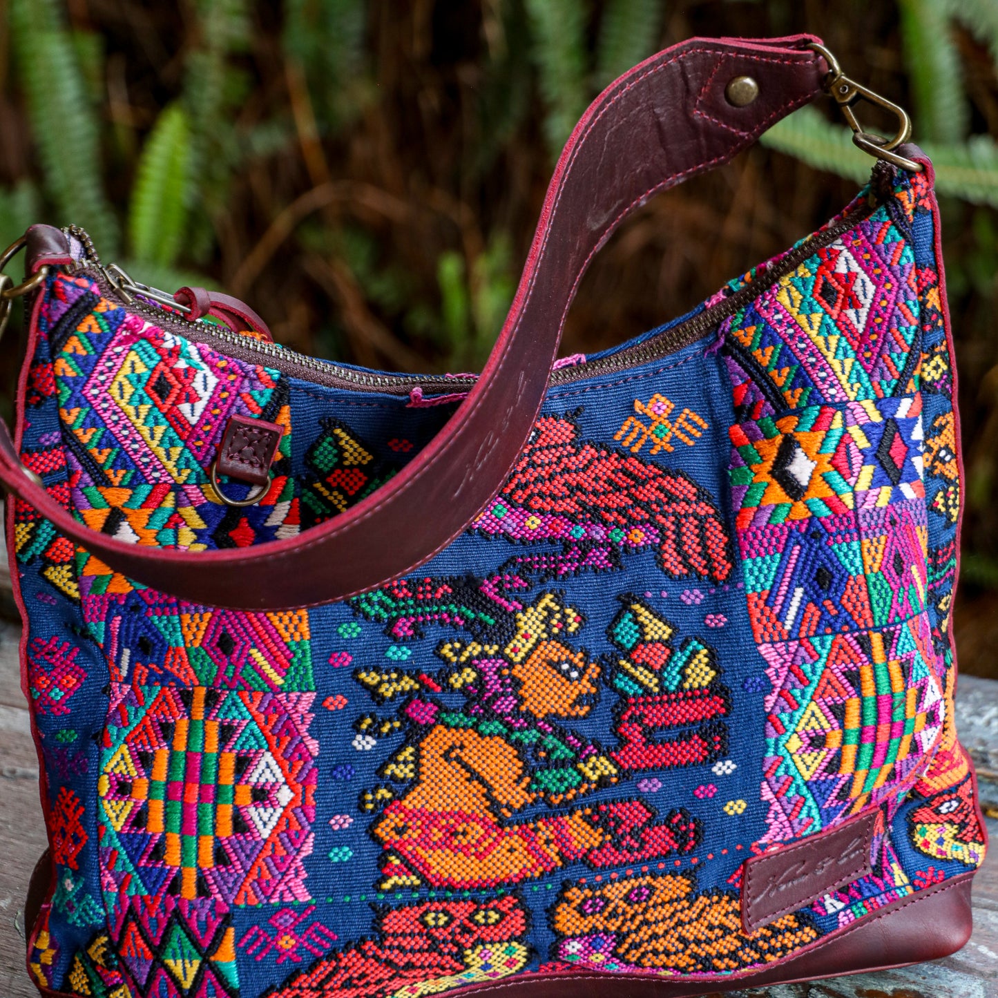 **SHIP WINDOW** SMALL PENELOPE BAG - OOAK HUIPIL - VINO TINTO - NO. 201538