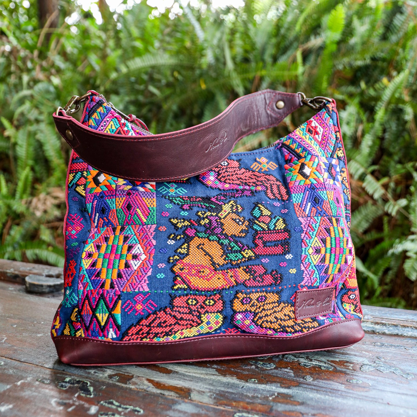 **SHIP WINDOW** SMALL PENELOPE BAG - OOAK HUIPIL - VINO TINTO - NO. 201538