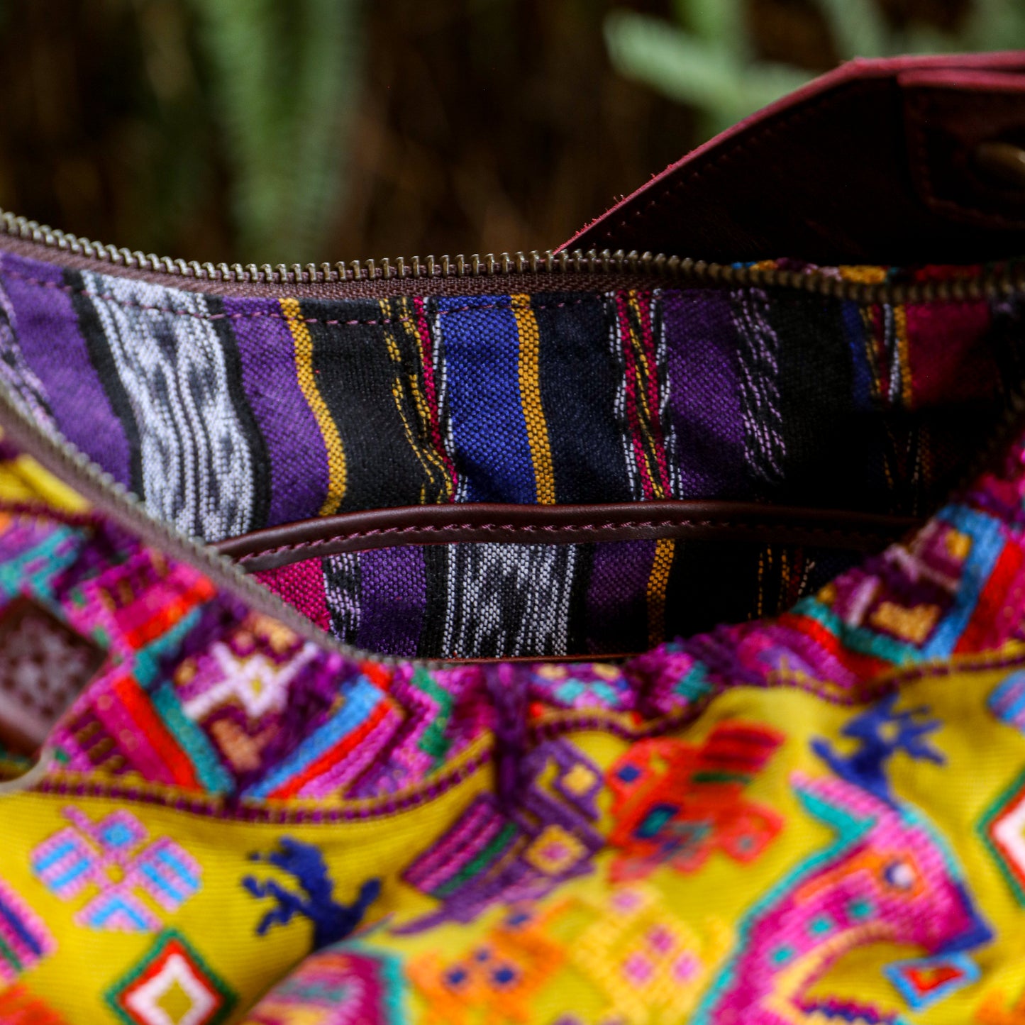 **SHIP WINDOW** SMALL PENELOPE BAG - OOAK HUIPIL - VINO TINTO - NO. 201539