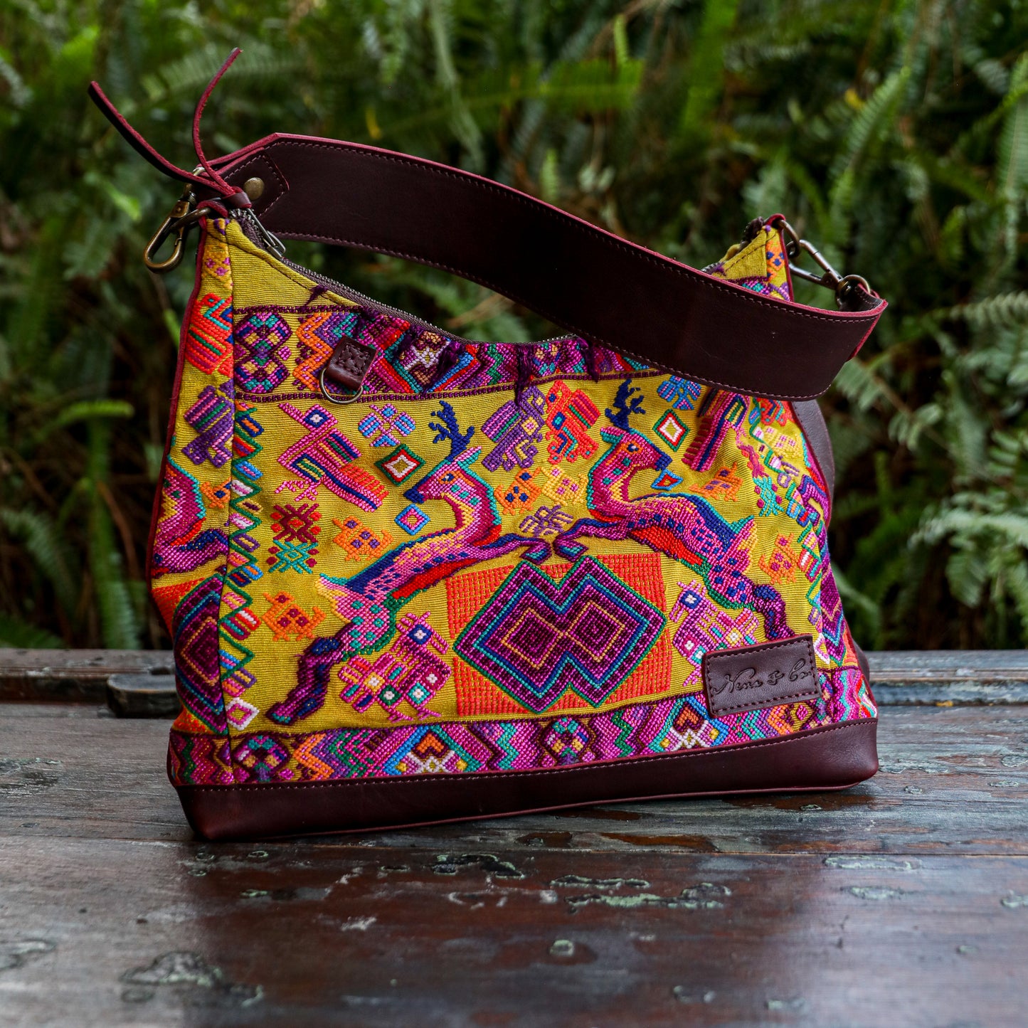 **SHIP WINDOW** SMALL PENELOPE BAG - OOAK HUIPIL - VINO TINTO - NO. 201539