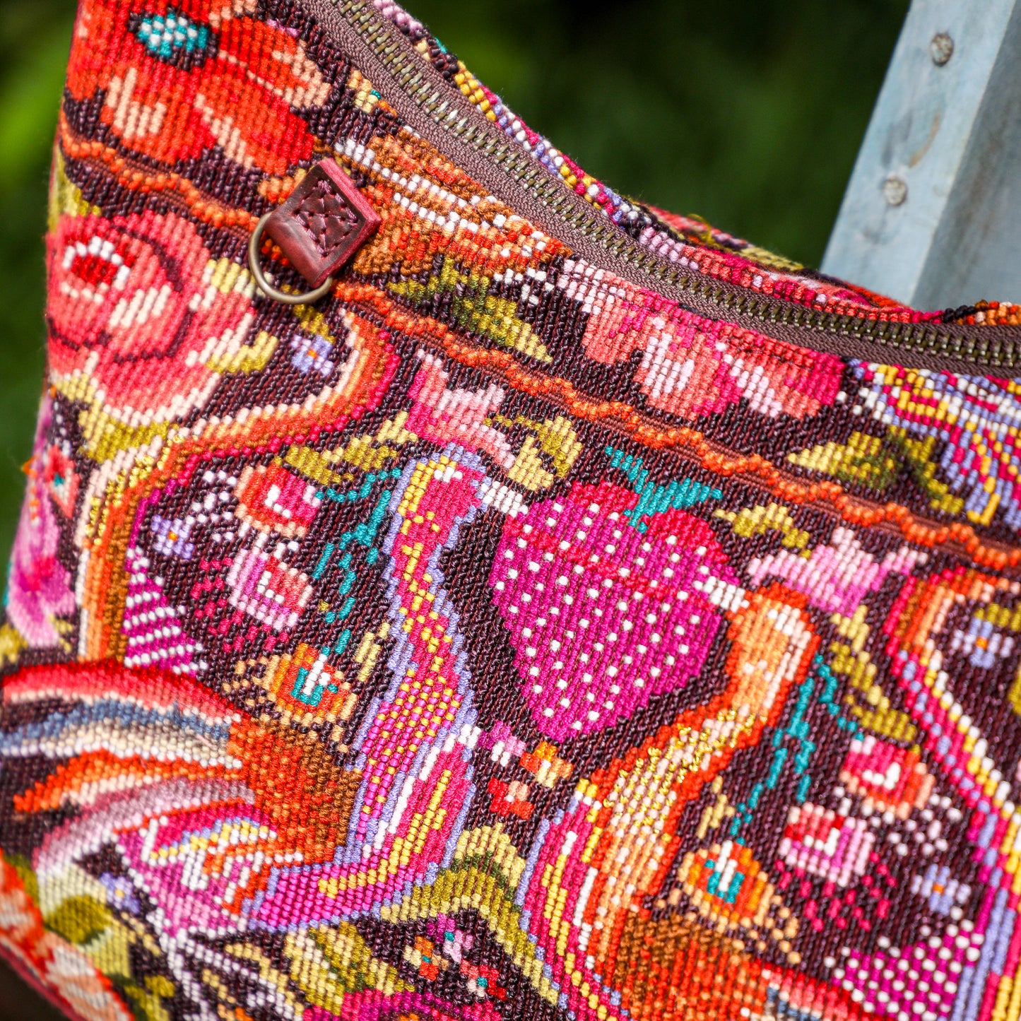 SMALL PENELOPE BAG - OOAK HUIPIL - VINO TINTO - NO. 201542