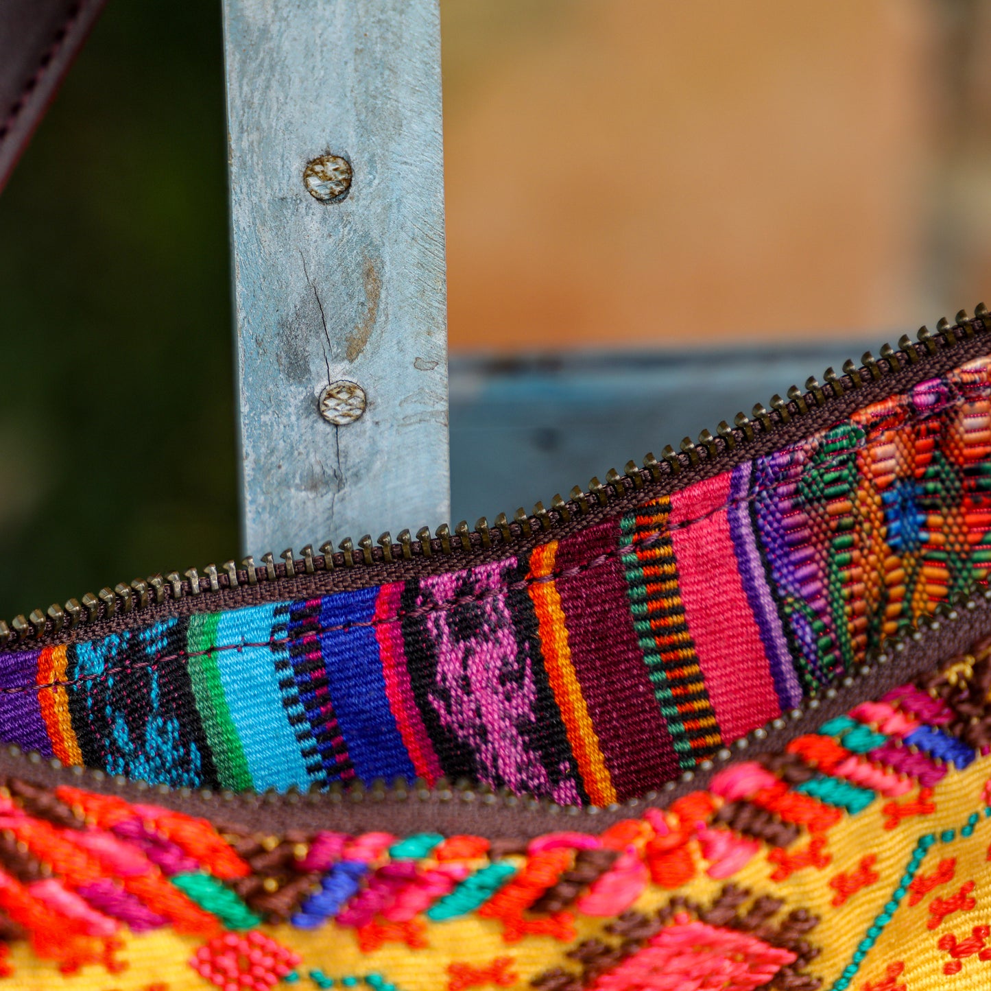 SMALL PENELOPE BAG - OOAK HUIPIL - VINO TINTO - NO. 201546